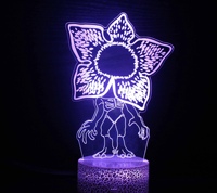 Veilleuse LED 3D Demogorgon Debout Assis Eleven Demo-Bat, Décorations de Fête, 7/16 Couleurs Changeantes, Design Moderne