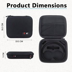 Estuche Rígido Grande para Audífonos, Resistente al Agua, de EVA, para Viaje, Caja de Almacenamiento para Auriculares, Bolsa de EVA Negra para Audífonos Inalámbricos - Product Image 6