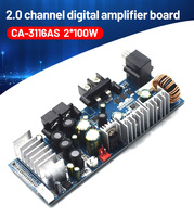 Carte d'amplificateur de puissance Audio CA-3116AS 2.0 canaux 8-24V 2*100W Module d'amplificateur de puissance double canal TPA3116