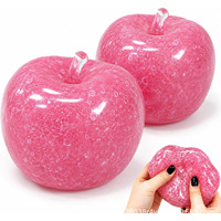 Balle anti-stress souple en TPR, motif pomme et pastèque, jouet Squishy pour enfants et adultes, soulagement de la fatigue
