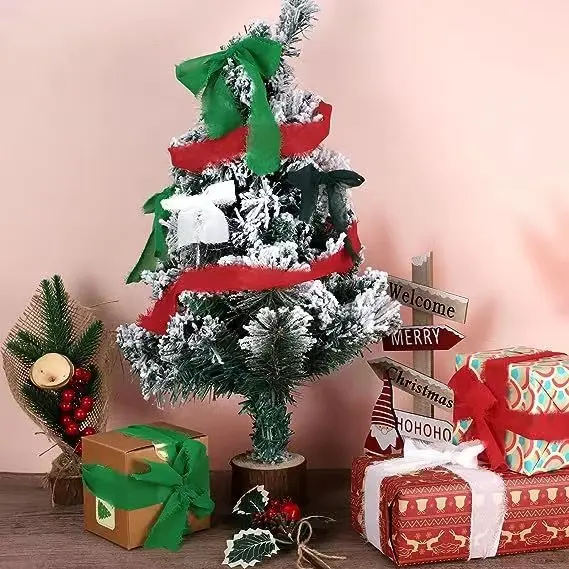 Đôi Mặt 4Cm Cuộn Giáng Sinh Voan Ruy Băng Nguyên Cạnh DIY Cây Giáng Sinh Cung, Đám Cưới Đẹp Ruy Băng
