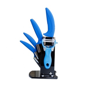 Couleur bleue Lame <span class=keywords><strong>Couteau</strong></span> ABS En Plastique TPR Poignée Ensemble de <span class=keywords><strong>Couteau</strong></span> En Céramique Avec <span class=keywords><strong>Couteau</strong></span> - Product Image 1