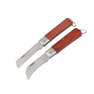 Cuchillo Plegable Hufeng con Mango de Madera y Hoja Curva de Acero al Carbono, Tipo Sheepsfoot, 10 Pulgadas, Grado Industrial, Herramienta Multiusos - Product Image 2
