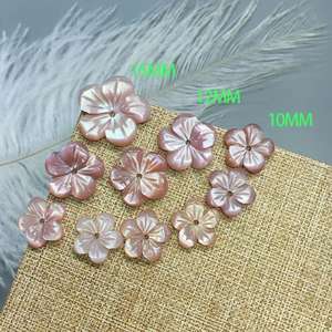 เปลือกหอยมุกแกะสลักสีชมพูสำหรับทำเครื่องประดับ - Product Image 2