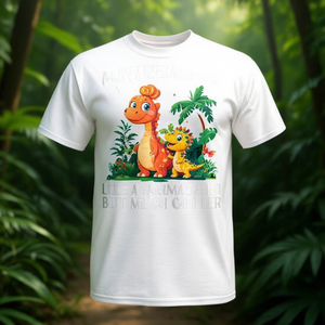 T-shirt familial assorti Auntiesaurus Dinosaur pour adultes, unisexe, col rond, manches courtes, design imprimé numérique - Product Image 2