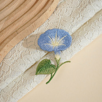Offre Spéciale : Patchs Brodés Thermocollants en Forme de Fleur Bleue de 7 cm de Haut pour Décoration DIY