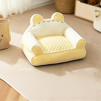 Canapé-lit pour animaux de compagnie de luxe de qualité supérieure en forme d'ours, lit pour chat chaud toutes saisons, nid douillet pour chien en peluche, mobilier pour animaux de compagnie de haute qualité, vente en gros