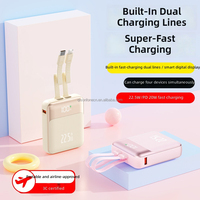 OEM 22.5W/20W Charge rapide, grande capacité, banque d'alimentation portable avec écran numérique, 10000mAh, double USBC, câble intégré