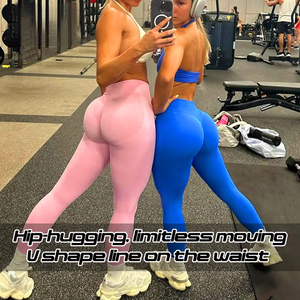 Shorts Deportivos Sin Costuras para Mujer, Leggings de Yoga de Alta Elasticidad, <span class=keywords><strong>Ropa</strong></span> Deportiva para Gimnasio, Efecto Push-Up - Product Image 4
