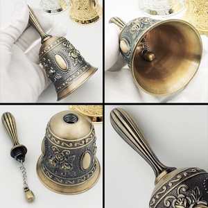 Nhà Máy Bán Buôn Tay Chuông Cuộc Gọi Brass Wedding Chuông Thủ Công Quà Lưu Niệm Trường Nhà Thờ Thanh Khách Sạn Cổ Điển Bữa Ăn Tối Hans Giáng Sinh Chuông - Product Image 4