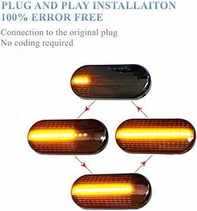 Feux clignotants latéraux à LED ambrées 2Pcs Clignotants dynamiques séquentiels pour <span class=keywords><strong>Seat</strong></span> <span class=keywords><strong>Leon</strong></span> mk2 Ibiza Altea - Product Image 4