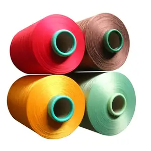 Polyester Yarn 150 Denier 48 Filament Required T Shirt Yarn Crochet High 100% Polyester Fancy Yarn Dty Ring SPUN Poy Polyester
