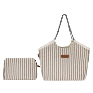 Bolsa de playa reutilizable con logotipo personalizado, bolsa de compras de lona de algodón con asa, impresa con logotipo personalizado. - Product Image 1