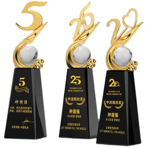 Vàng kim loại số 5 <span class=keywords><strong>10</strong></span> 15 20 25 30 năm sự kiện giải thưởng cúp pha lê MH-MJ0074 - Product Image 4