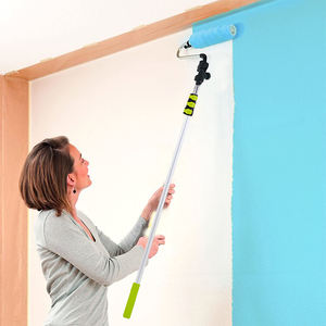 Rallonge <span class=keywords><strong>télescopique</strong></span> <span class=keywords><strong>pour</strong></span> outil de nettoyage de fenêtres en aluminium robuste de 2m avec rouleau de brosse à peinture Poignée de sol en métal durable - Product Image 2