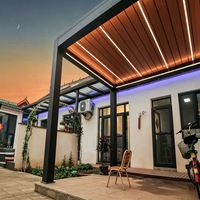 Pavillon extérieur moderne en aluminium avec toit imperméable, facile à installer, durable, adapté aux jardins européens