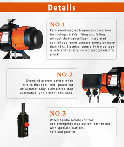 Harga Pabrik TOYO-INTL Derek Rantai Listrik Mini Tipe TA 300kg 500kg Derek Listrik - Product Image 4