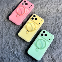 JOYPORODO S106 Coque de téléphone en silicone avec support magnétique pour iPhone 15 16 17 18 Pro Max