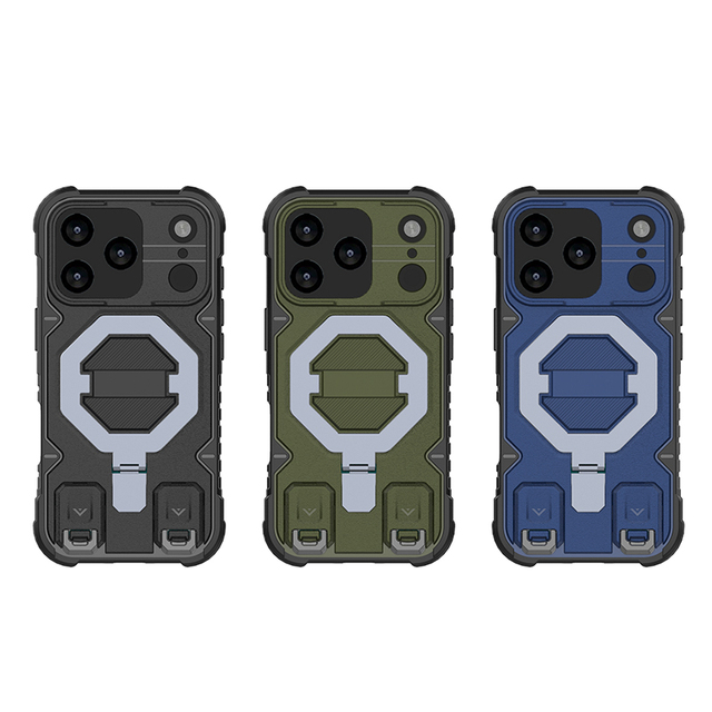 Corner Protected Anti Fall Sliding Phone case for Climbing Outdoor Sport with Lanyard and Invisible Bracket