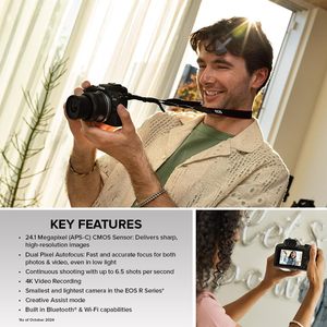 Kit Appareil Photo Hybride EOS R100 avec Objectif RF-S18-45mm STM, Capteur CMOS (APS-C) <span class=keywords><strong>24</strong></span>,1 Mpx, Vidéo 4K, Zoom Optique 7,1x-16x - Product Image 6