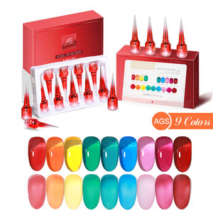 Ensemble de vernis à ongles en <span class=keywords><strong>gel</strong></span> rouge sang de 15 ml à étiquette privée, logo personnalisé, style français d'Halloween, vernis transparent translucide LED - Product Image 1