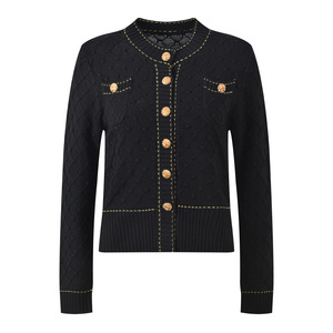 Cárdigan de <span class=keywords><strong>Lana</strong></span> de Manga Larga para <span class=keywords><strong>Mujer</strong></span>, Estilo Y2K, Transpirable, Color Sólido, Cuello Redondo, Elegante, Color Rosa Dulce, <span class=keywords><strong>Jersey</strong></span>, Primavera-Otoño 2026 - Product Image 4