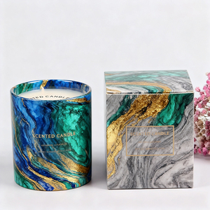 เทียนลายหินอ่อนที่งดงามแบบนอร์ดิกถ้วยเทียนหอมเหมาะสำหรับใช้ในบ้านและเป็นของขวัญสำหรับหญิงสาว - Product Image 1