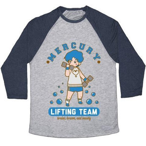 เสื้อยืดเบสบอล Mercury Lifting Team Parody สีขาว แบบยูนิเซ็กส์ ผ้าทริบลน์ - Product Image 2