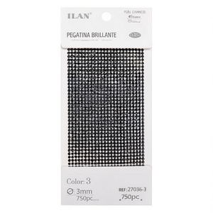 Adesivo con strass lucidi Ilan nero da 3 mm, 750 pezzi per decorazioni artigianali - Product Image 1