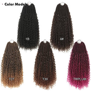 Extensiones de cabello sintético Goddess Locs de 18 pulgadas Crochet Hair Bomb Twist con estilo rizado teñido Faux Locs - Product Image 4