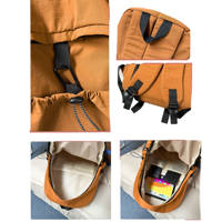 Sac à dos en nylon grande capacité personnalisé pour étudiants, sac à dos léger pour ordinateur portable, sac quotidien décontracté et simple