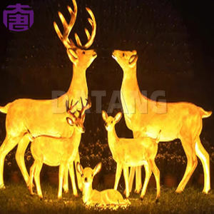 Estatua Decorativa de Reno Navideño de Fibra de Vidrio con Luces LED para Parque, Jardín y Mercado Navideño - Product Image 5