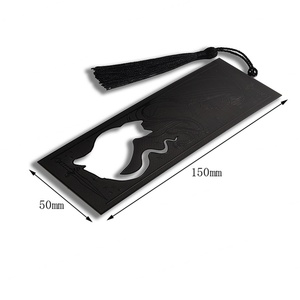 ของที่ระลึก ของขวัญ ดีไซน์ใหม่ ที่คั่นหนังสือโลหะสแตนเลสสีดำแบบกำหนดเอง ที่คั่นหนังสือแบบเจาะรู - Product Image 6