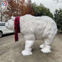 Costume de mascotte d'ours polaire animatronique réaliste personnalisé avec son et mouvements