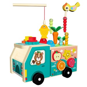Giocattoli in Legno a Tema Fattoria: Carretto Multifunzionale con Animali e Colori Assortiti per Bambini - Product Image 5