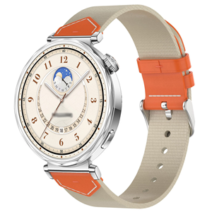 Bracelet de montre hybride en cuir nylon marron Selle SmartWin pour Huawei GT5 18mm Bracelet de remplacement universel - Product Image 5