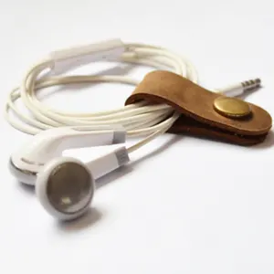 이어폰 헤드폰 케이블 코드 조직자, handmade, 보편적인 가죽 Earbud 홀더