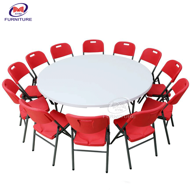 6ft 5ft Banquet Wedding Portable Round  HDPE Folding Outdoor Plastic Tables for Events
