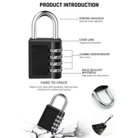 Cadenas à combinaison à 4 chiffres en métal, accessoire de voyage sécurisé pour bagages
