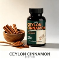 Capsules végétales de poudre de cannelle de Ceylan sur mesure, formule personnalisée, bouteille et étiquette personnalisées, complément alimentaire ODM, fabrication OEM