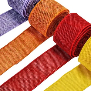 Ruban en toile de jute avec bord en dentelle, ruban texturé de style vintage pour la fabrication de couronnes artisanales, décoration de la maison - Product Image 6