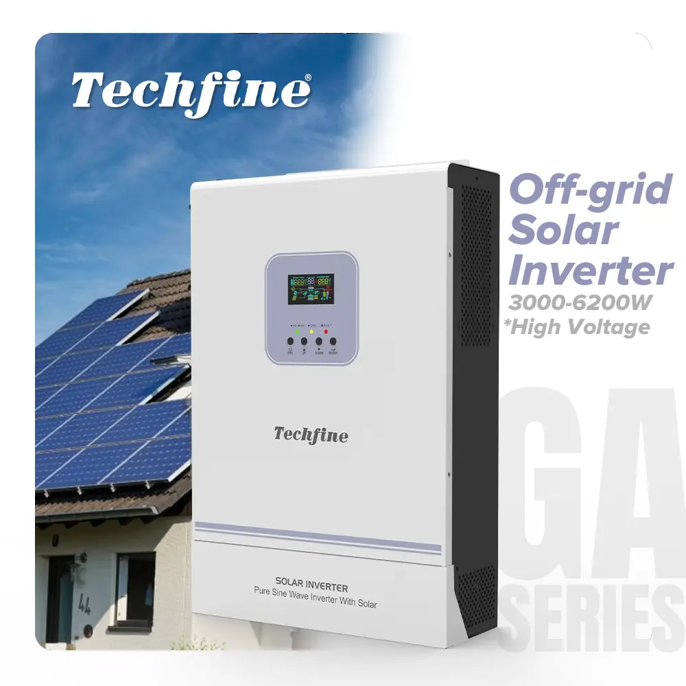 Techfine ราคาดีความถี่สูง 3.5 kva 3.6 kw 3500w mppt แบตเตอรี่ 3.5kw 3500w Off-Grid พลังงานแสงอาทิตย์ pv อินเวอร์เตอร์สําหรับที่อยู่อาศัย