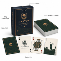 Cartes à jouer promotionnelles personnalisées Jinayon pour tournoi de golf, jeu de cartes en papier couché 300g avec feuille de cuivre mate, cadeau événementiel