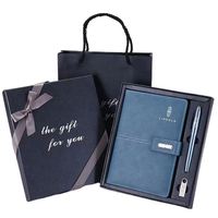 Ensemble cadeau de papeterie de luxe personnalisable 2024, carnet de notes, cadeaux promotionnels d'affaires, carnet en cuir rouge A5 avec stylo