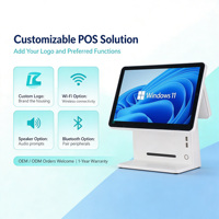 Sistema POS al por Mayor, Pantalla Táctil de 15.6+11.6 Pulgadas, Máquina de Pago POS, Caja Registradora, Punto de Venta, Gestión de Facturación Minorista