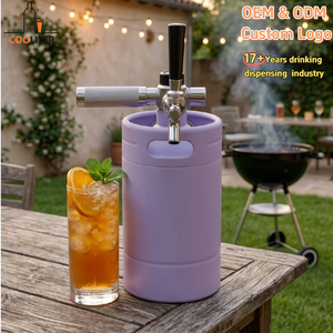 Dispensador de Bebidas a Presión, Mini Barril de Cócteles Aislado al Vacío de 2L, Dispensador Portátil con Grifo para <span class=keywords><strong>Shirley</strong></span> Temple y Refrescos Italianos - Product Image 1