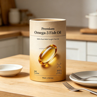 Emballage en tube de papier de qualité alimentaire personnalisé pour capsules d'huile de poisson et compléments alimentaires - Logo en feuille d'or OEM