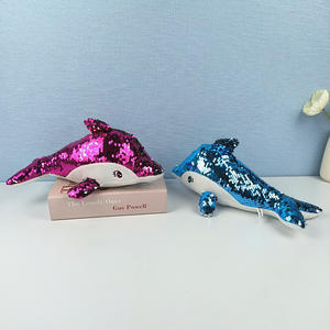 Juguetes de Delfín Brillantes con Lentejuelas de 30 cm para Niños, Regalos al por Mayor, Lindos Peluches de Animales Marinos, Ballena con Lentejuelas Brillantes - Product Image 4