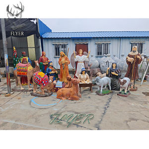 Toptan açık ev kilise dekorasyon büyük reçine dini mesih şekil heykeli fiberglas yaşam boyutu doğuş heykel - Product Image 1