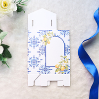 Elegante Zitronendruck-Geschenkbox aus Papier mit Satinschleife für Hochzeitsgäste und Event-Geschenkverpackungen